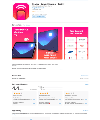 Replica Screen Mirroring Cast 17+ Gratis IOS