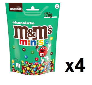 4 Bolsas de Grageas de chocolate mini M&M'S, bolsa 176 g por 5.97€