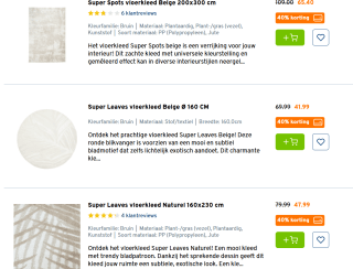 40% korting op geselecteerde vloerkleden bij de Gamma