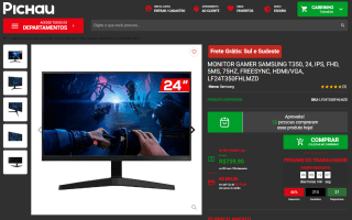 Monitor Gamer da Samsung T350 de 24 polegadas - R$ 759,90