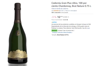 3 Botellas de Codorniu Gran Plus Ultra Chardonnay, Brut Nature 0.75 L por 33€