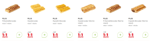 Kaas-, frikandel- of satébroodjes 1+1 gratis bij Plus