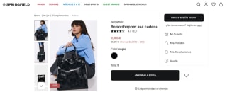 Bolso shopper con asa de cadena por 17,99€.