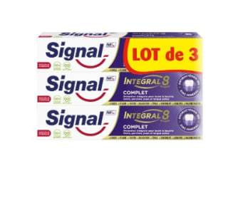 3 lots de dentifrices intégral 8 complet SIGNAL à 6,27€