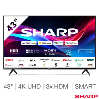 Sharp 43" 4K UHD Roku Smart Frameless LED TV – £199.99