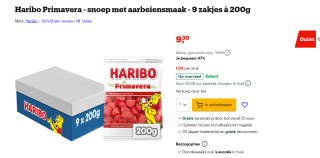 Haribo Schuim Aardbeien Zak (9x 200gr) voor €9,30 bij Bol