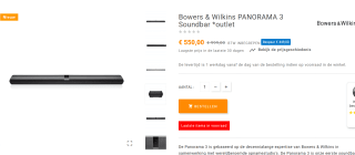 Bowers & Wilkins soundbar Panorama 3 voor €550 bij Audioforum