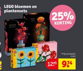 Diverse Lego bloemen en plantensets 25% korting bij Kruidvat