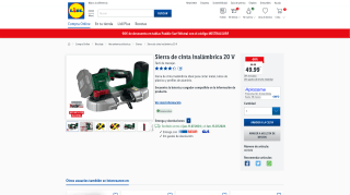 Sierra de cinta inalámbrica 20V por 44,99€ en LIDL