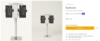 Karlsson Flip Clock No Case Mini tafelklok zilver/zwart voor €66,46 bij de Bijenkorf