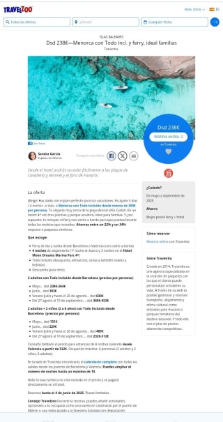 Menorca 5 días Todo Incluido con Ferry desde 238€.