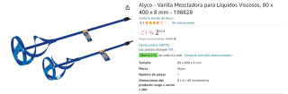 Varilla Mezcladora para Líquidos Viscosos por 2,62€