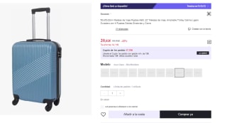 Maleta de Cabina 4 Ruedas de Viaje Semirigida 20.82€ (Cuenta Nueva 12.5€)