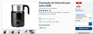 Espumador de inducción para leche 550W por 19.99€