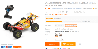 WLtoys XKS 144010 2.4GHz 4WD Off-Road Car voor €92,99 bij TomTop
