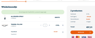 Korting code voor 30% korting op het TeamNL kussen van M line