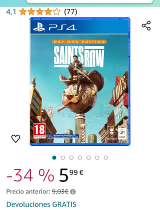 Saints Row Edicion Day One PS4 por 5,99€.