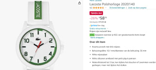 Lacoste Polshorloge voor €58,78 bij Amazon