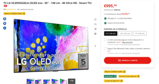 TV 55'' LG OLED55G26LA OLED evo 4K Ultra HD + 12 meses Filmin + 3 meses Apple TV+ por 939,99€