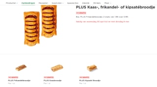 1+1 gratis op een Kaas-, frikandel- of kipsatébroodje bij de Plus