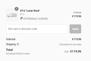 20% extra korting op sale bij Sneakerbaas