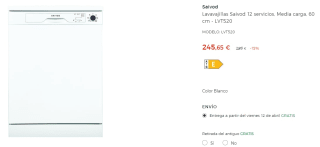 15€ EXTRA descuento en pedidos superiores a 129€ La Tienda en Casa