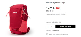 Mochila Trekking y senderismo Izas Novax S, multibolsillos capacidad 12 litros por 19.99€