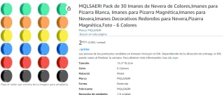 Pack de 30 Imanes de Nevera o pizarra de Colores por 2,99€