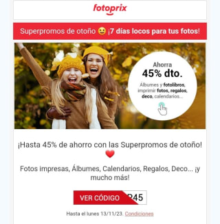 -45% en Álbumes y Fotolibros.