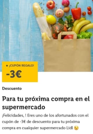 3€ regalo para tus compras en Lidl