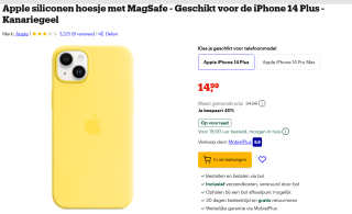 Apple siliconen hoesje met MagSafe - Geschikt voor de iPhone 14 Plus - Kanariegeel voor €14,99 bij Bol