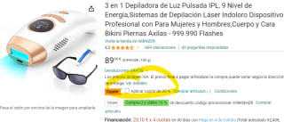 Depiladora de Luz Pulsada IPL 9 niveles de potencia por 37,79€