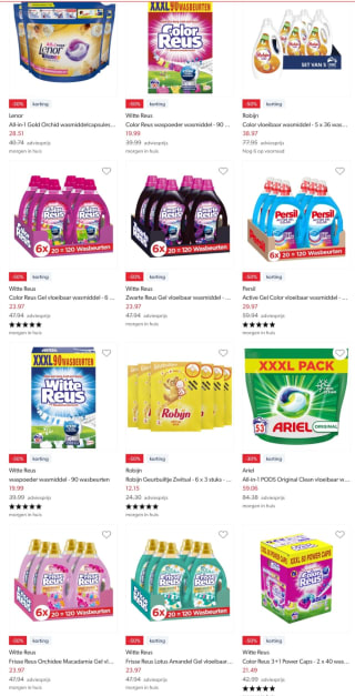 50%korting bij Wehkamp op Wasmiddelen