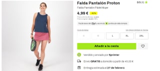 Falda Pantalón Proton de Padel para Mujer por 4.99€