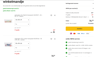 1+1 gratis op alle opbergboxen bij de Hema