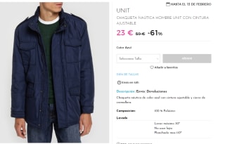 Chaqueta Nautica para Hombre Unit por 23€