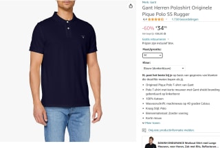 Gant Herren Poloshirt Originele Pique Polo SS Rugger voor €34,95 bij Amazon