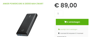 Anker PowerCore III Elite Powerbank 25.600mAh voor €89 bij Sicomputers