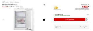 Siemens iQ500 GI21VAFE0 diepvriezer voor €599 bij de mediamarkt