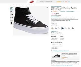 Zapatillas DC Shoes Manual Hi Platform Altas Mujer por solo 25,61€