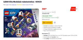 LEGO City Modulair ruimtestation voor €59,99 bij Bol
