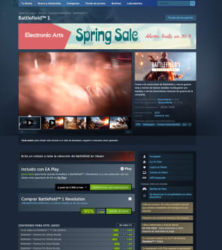 Juego Battlefield™ 1 Steam por 1,99€