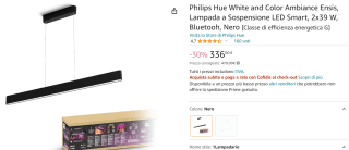 Philips Hue Ensis - Zwart voor €336 bij Amazon.it