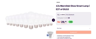 12x Marmitek Glow Smart Lamp E27 of GU10 voor €29,95 bij ibood