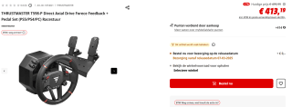 THRUSTMASTER T598-P Direct Axial Drive Forece Feedback + Pedal Set (PS5/PS4/PC) Racestuur voor €43,19 bij Mediamarkt