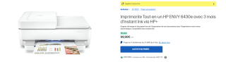 Imprimante HP ENVY 6430e à 99,90€