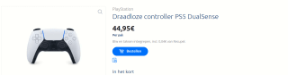 Sony PlayStation DualSense draadloze controller - PS5 voor €44,95 bij Carrefour in België