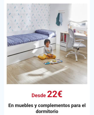 Muebles y complementos para el dormitorio desde 22€.