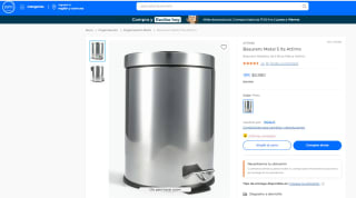 Basurero Attimo de metal de 5 litros por $5.990