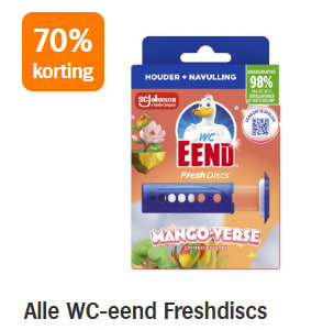 70% korting op alle WC-eend Freshdiscs bij de AH